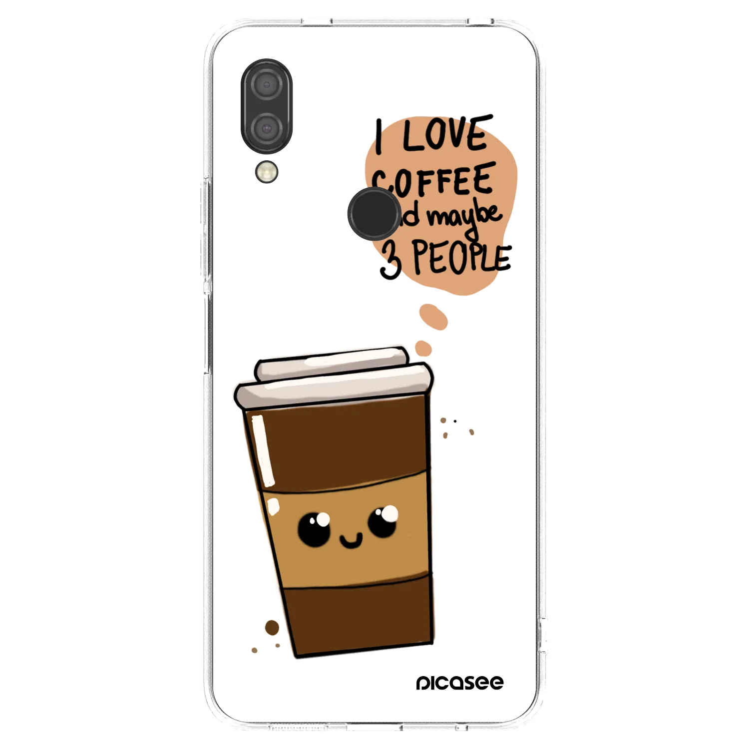 Picasee silikonska prozirna maskica za Xiaomi Redmi 7 - Cute coffee