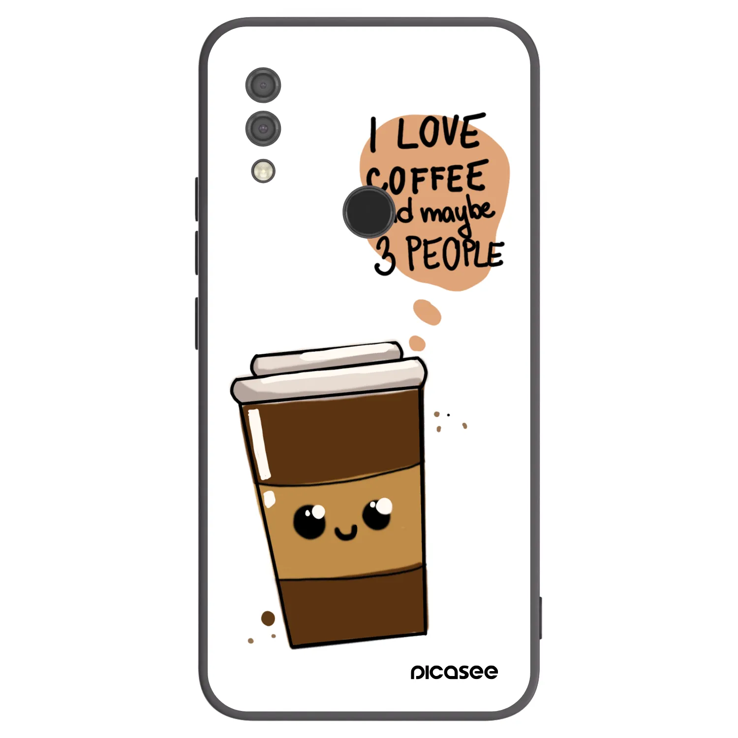 Picasee crna silikonska maskica za Xiaomi Redmi 7 - Cute coffee