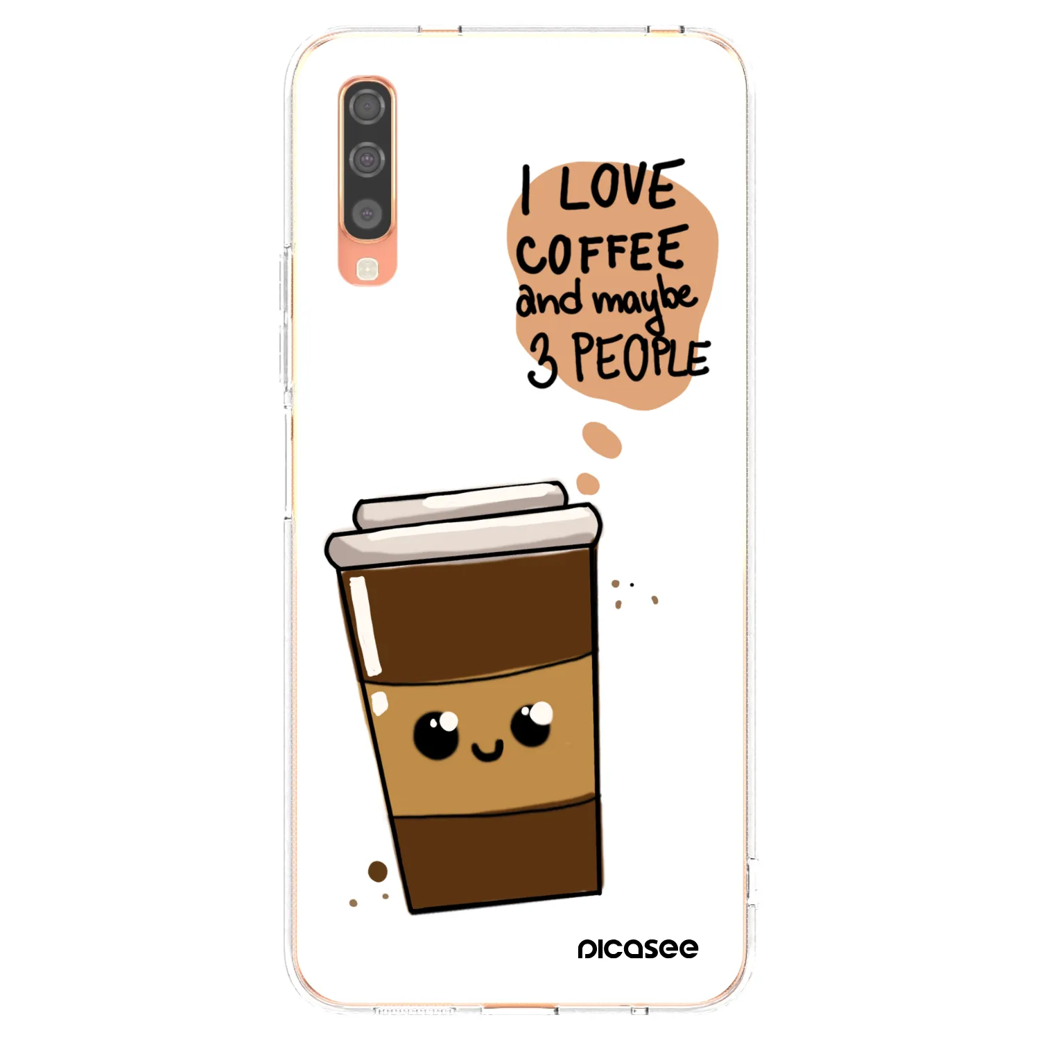 Picasee silikonska prozirna maskica za Samsung Galaxy A70 A705F - Cute coffee