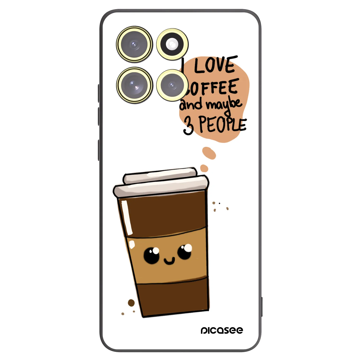 Picasee crna silikonska maskica za Motorola Moto G86 5G - Cute coffee