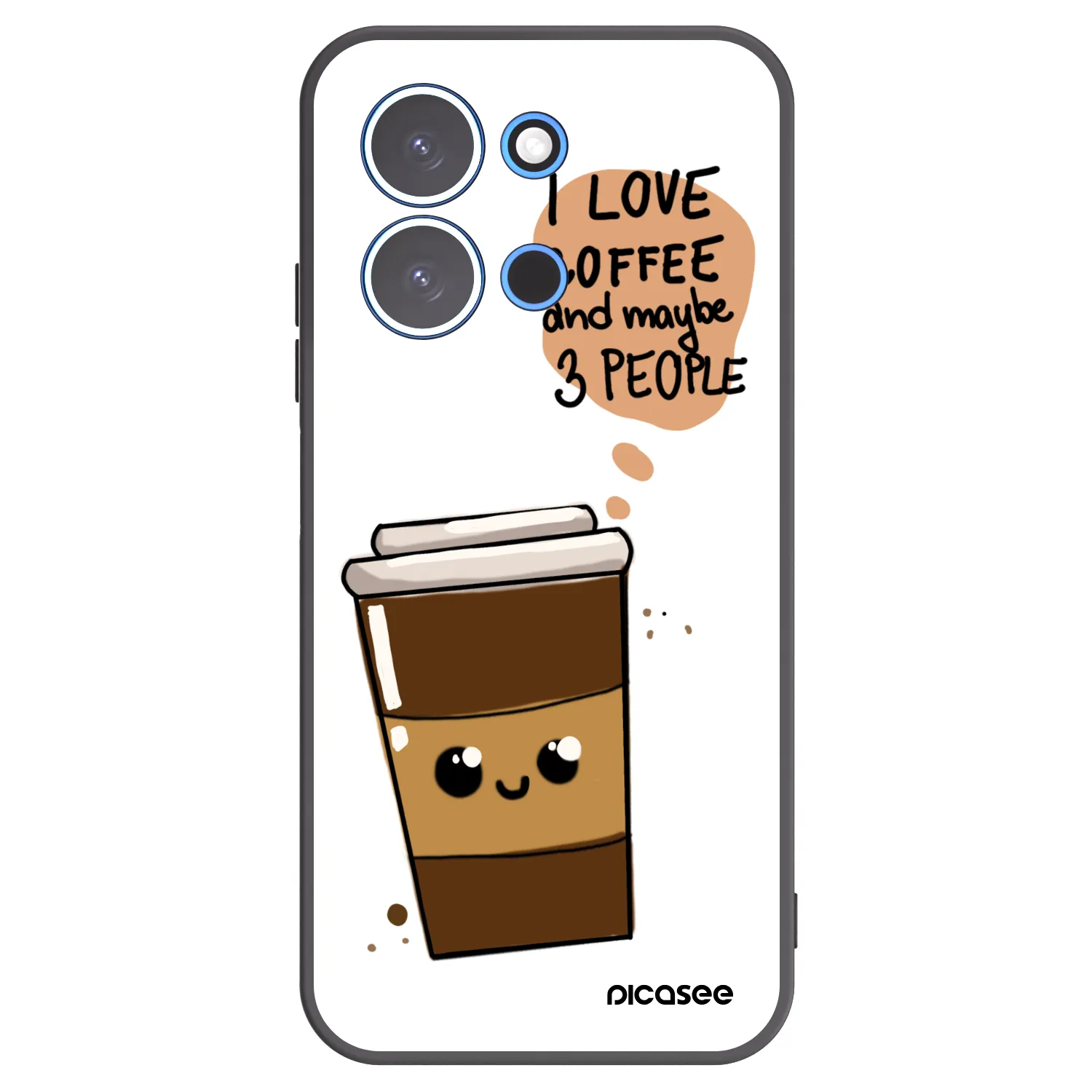 Picasee crna silikonska maskica za Xiaomi Redmi 15C 4G - Cute coffee