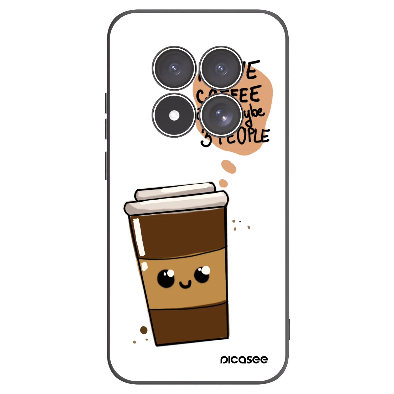 Picasee crna silikonska maskica za Xiaomi Redmi Note 15 Pro 4G - Cute coffee