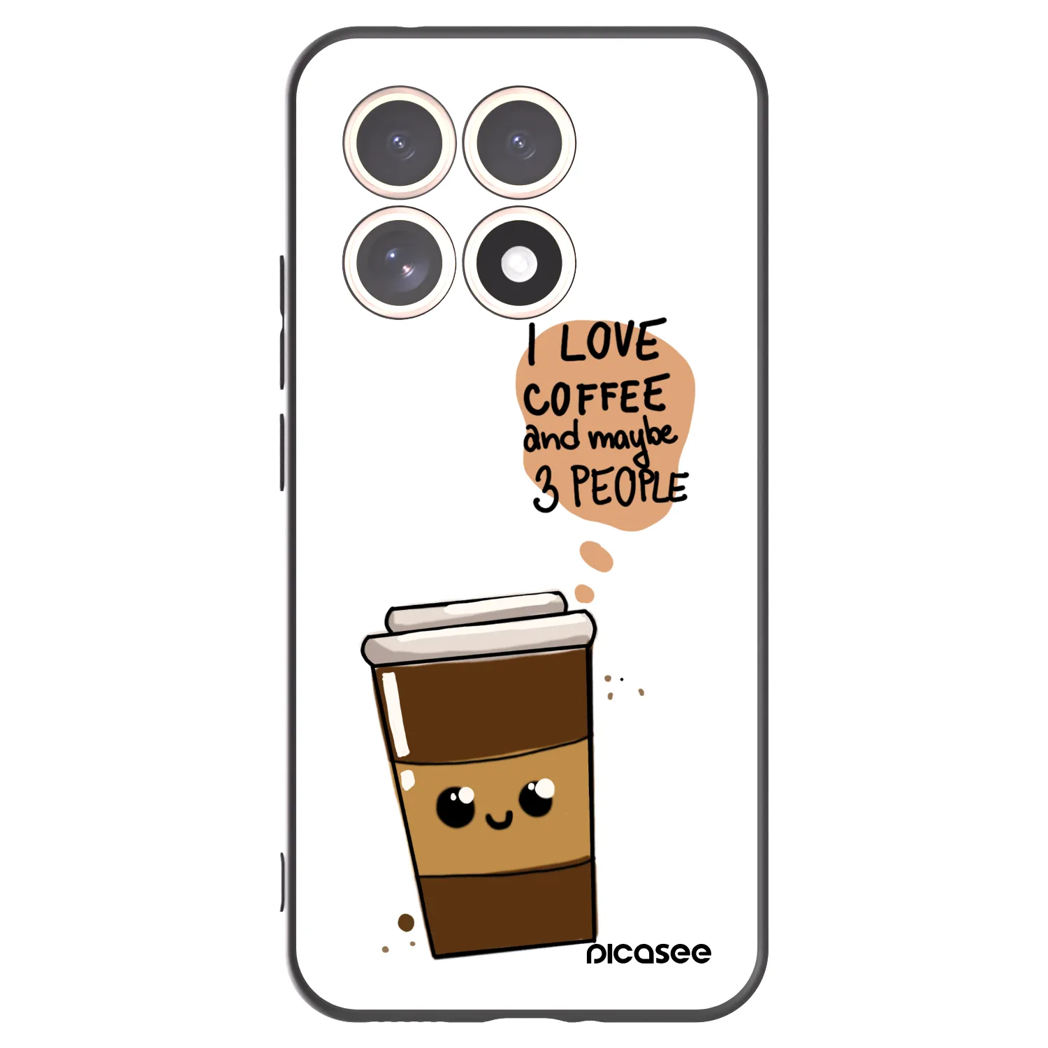 Picasee crna silikonska maskica za Xiaomi 15T - Cute coffee