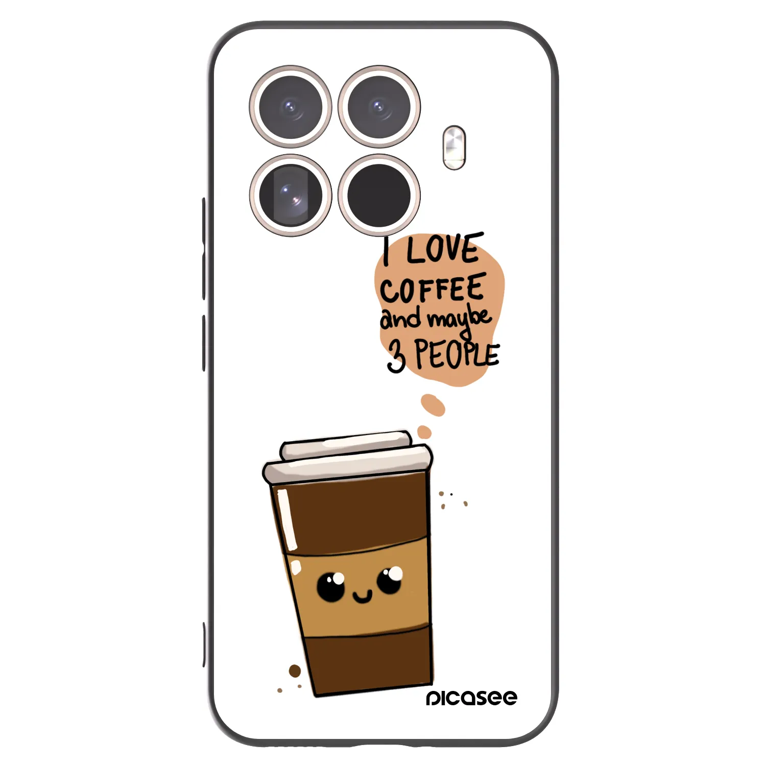 Picasee crna silikonska maskica za Xiaomi 15T Pro - Cute coffee