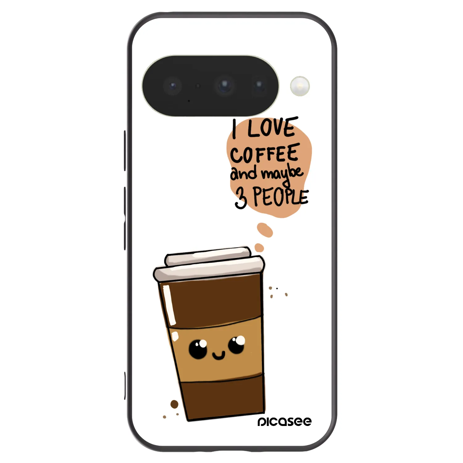 Picasee crna silikonska maskica za Google Pixel 10 - Cute coffee