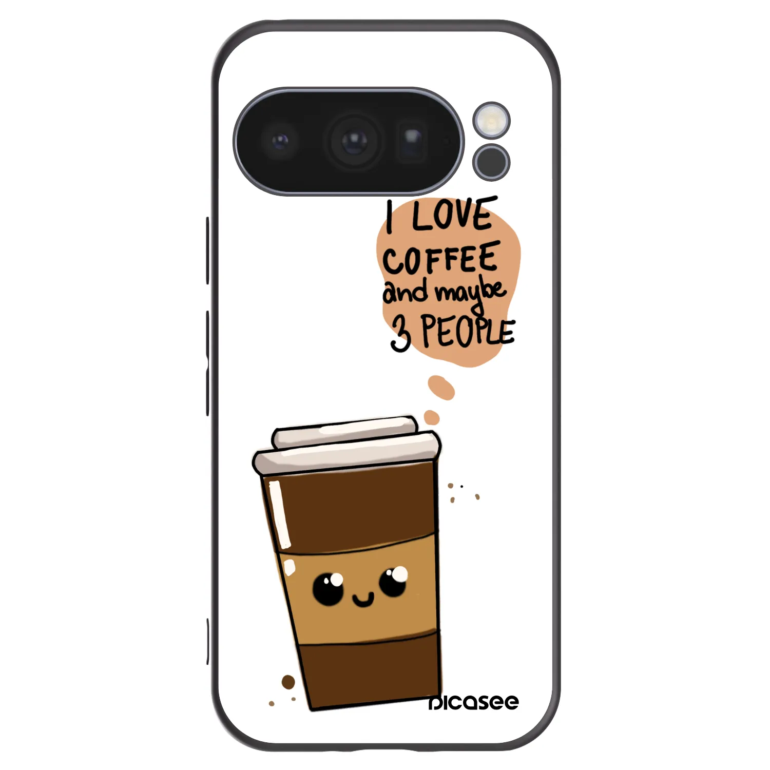 Picasee crna silikonska maskica za Google Pixel 10 Pro - Cute coffee