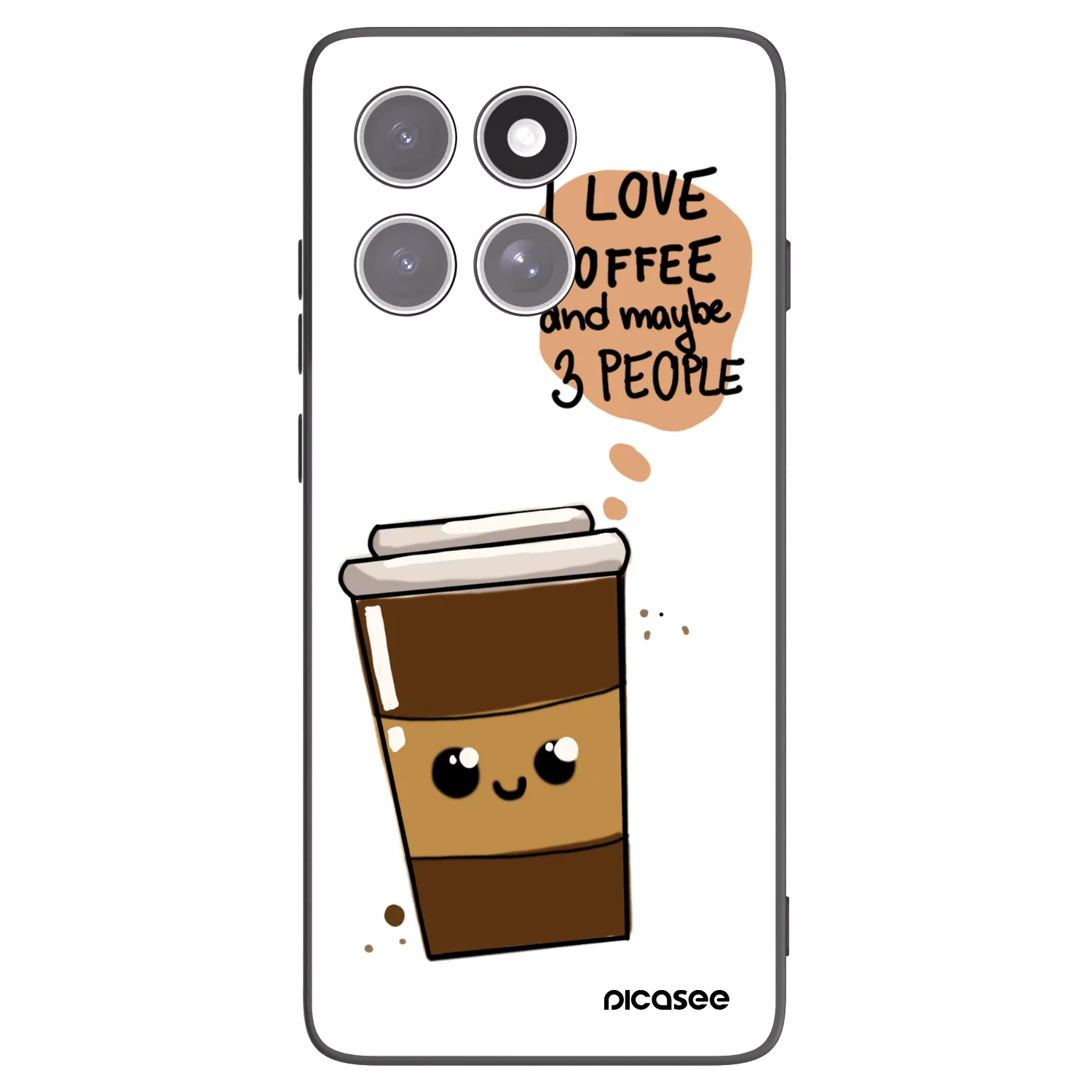 Picasee crna silikonska maskica za Motorola Edge 60 Fusion - Cute coffee