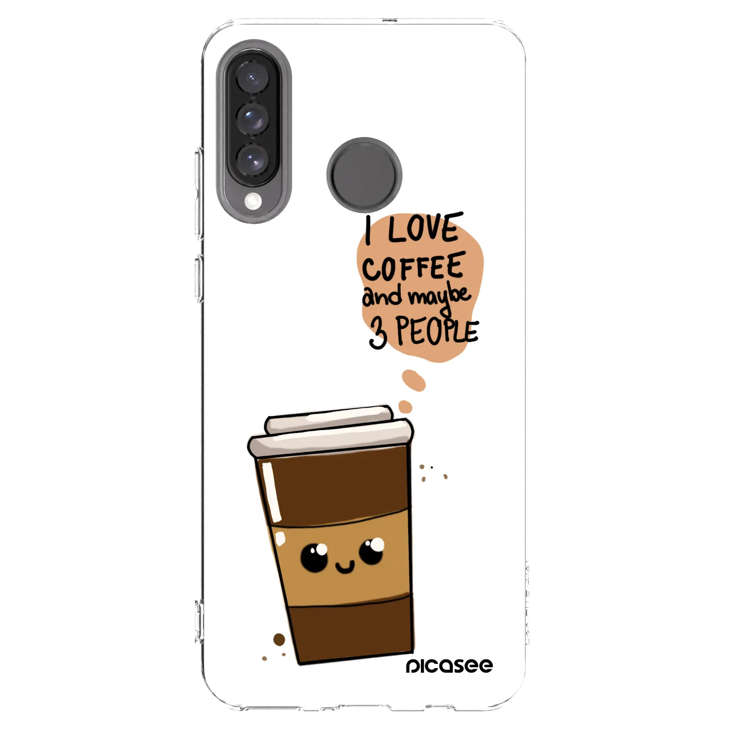 Picasee silikonska prozirna maskica za Huawei P30 Lite - Cute coffee
