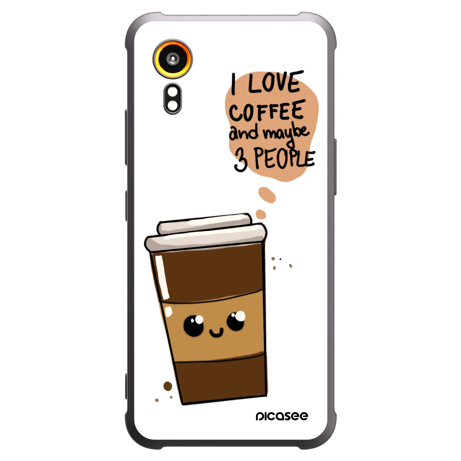 Picasee crna silikonska maskica za Samsung Galaxy Xcover 7 - Cute coffee