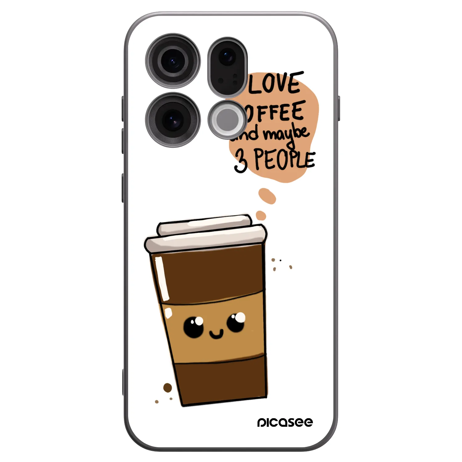 Picasee crna silikonska maskica za OPPO Find X9 - Cute coffee