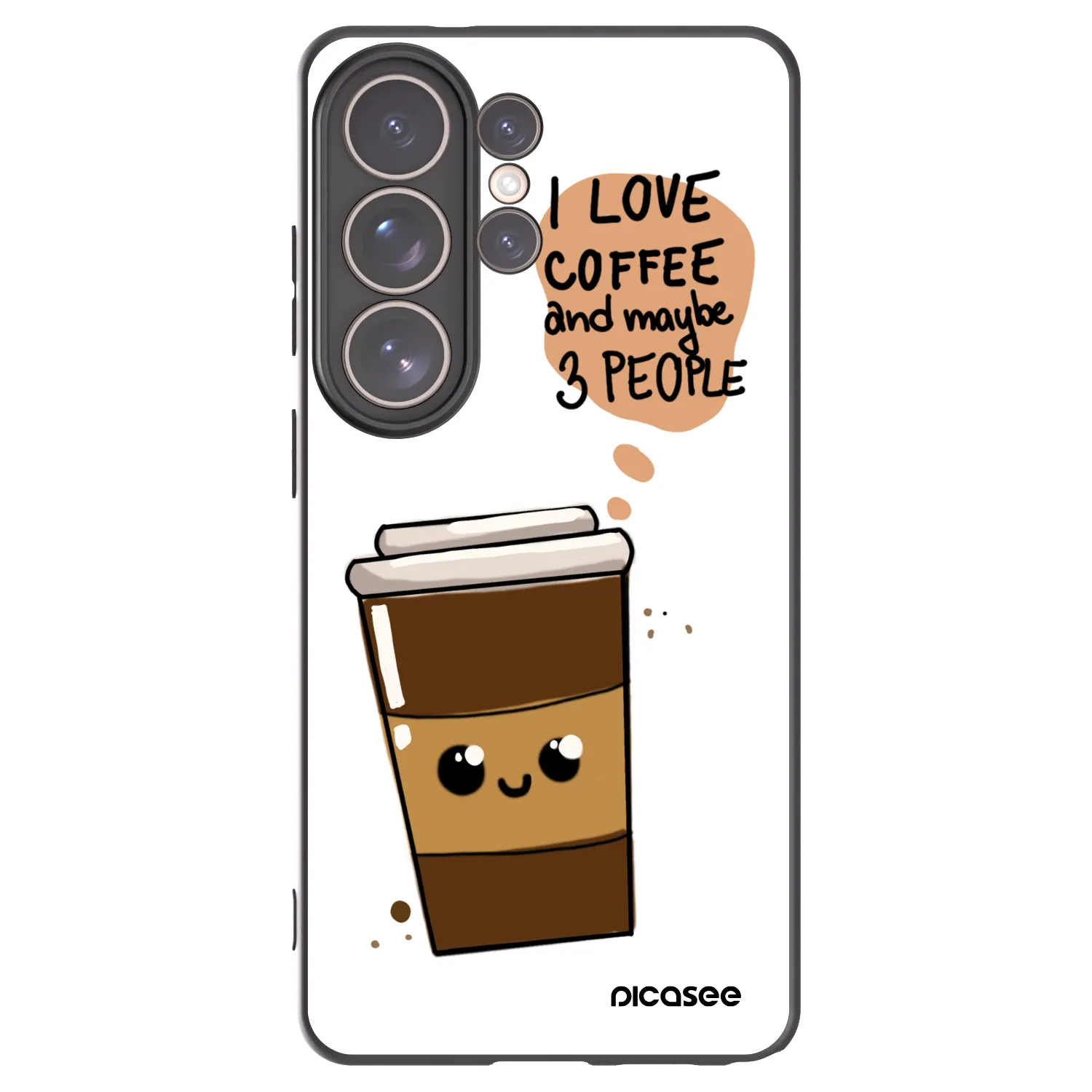 Picasee crna silikonska maskica za Samsung Galaxy S26 Ultra - Cute coffee