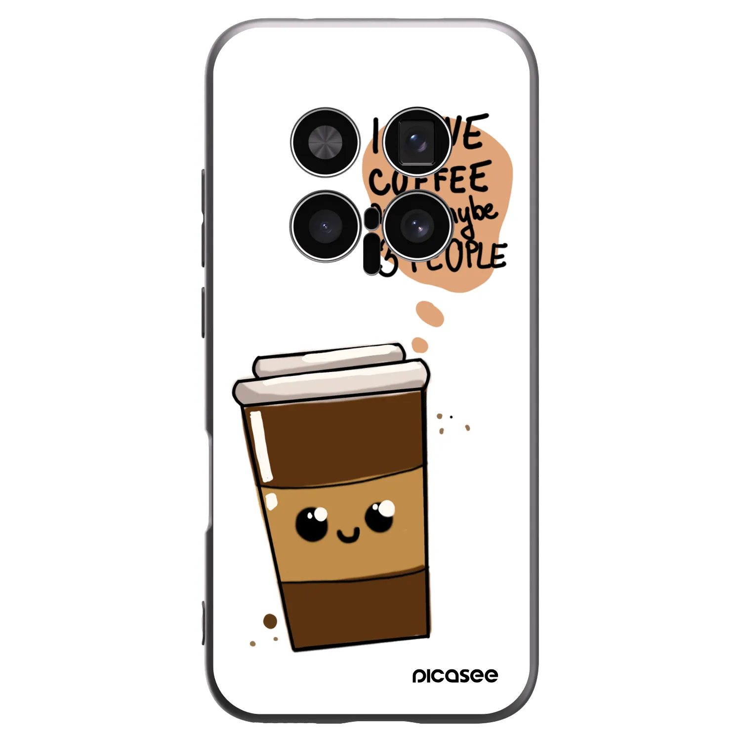 Picasee crna silikonska maskica za Honor Magic8 Pro 5G - Cute coffee