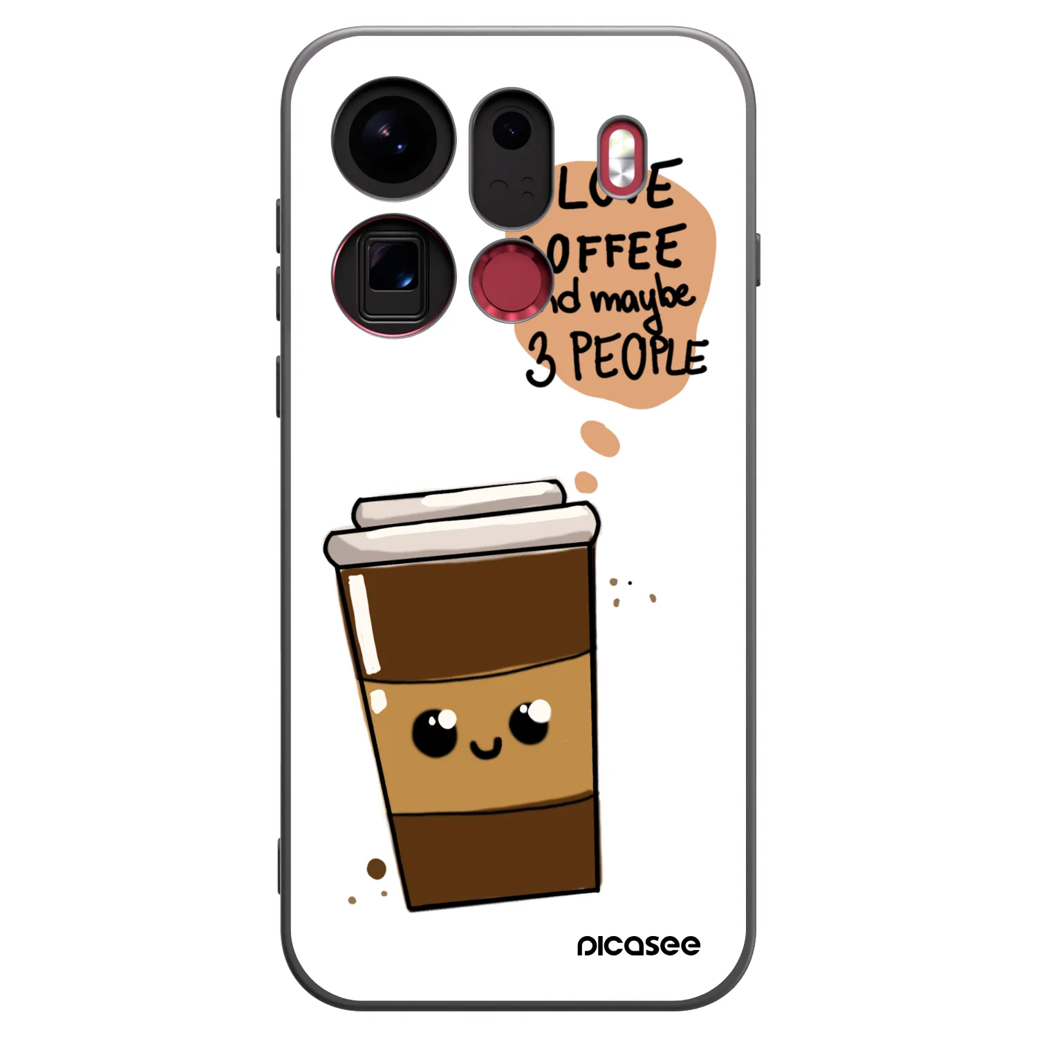 Picasee crna silikonska maskica za OPPO Find X9 Pro - Cute coffee