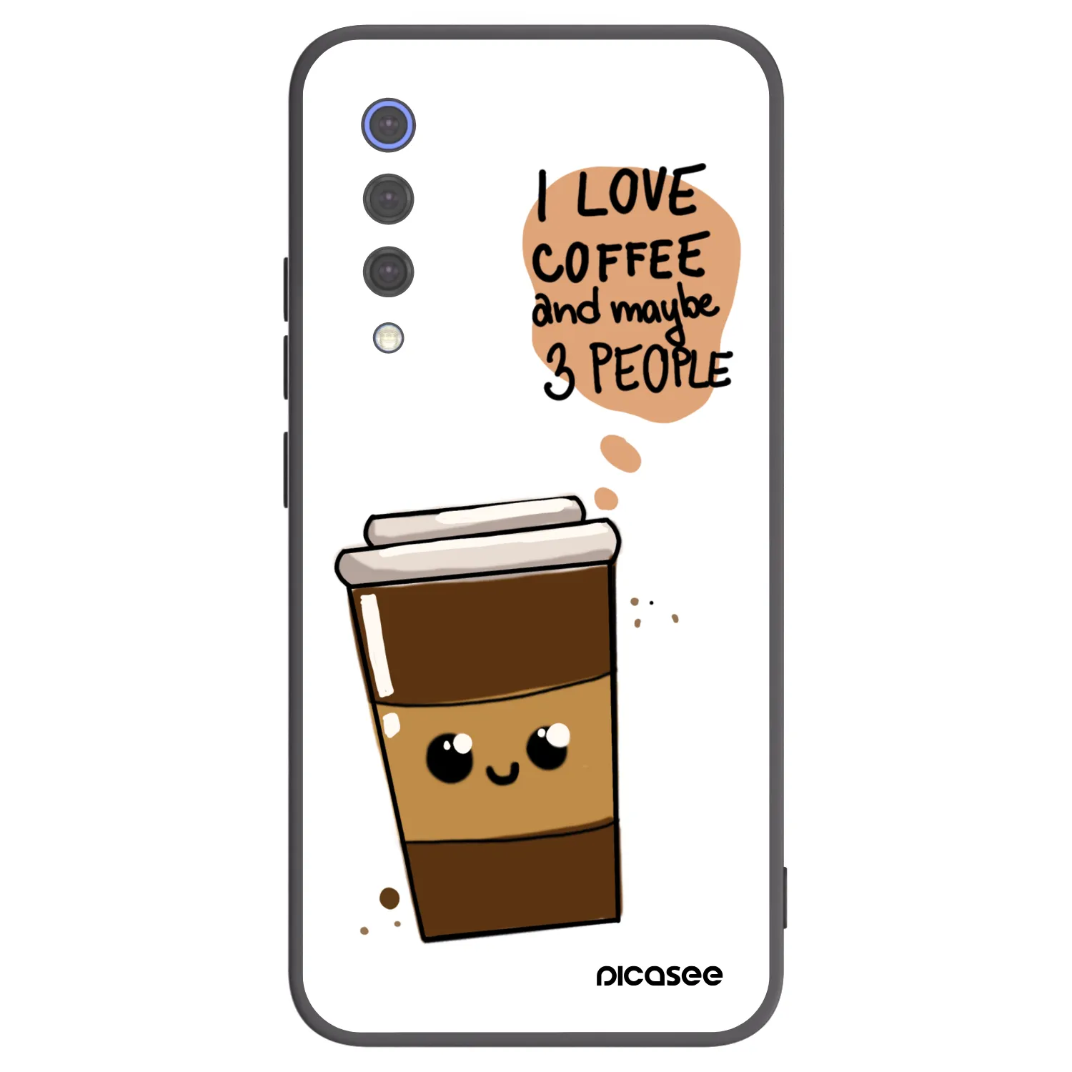 Picasee crna silikonska maskica za Xiaomi Mi 9 SE - Cute coffee