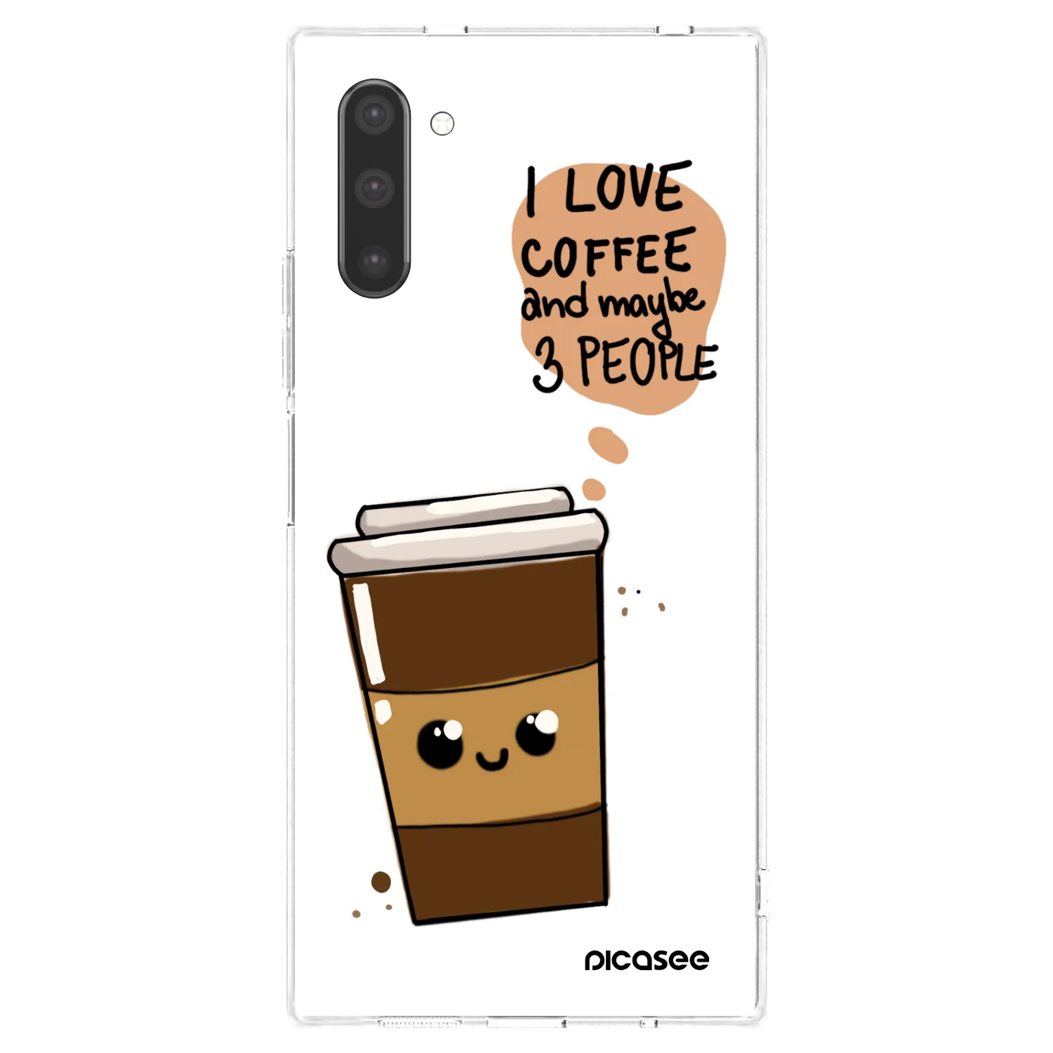 Picasee silikonska prozirna maskica za Samsung Galaxy Note 10 N970F - Cute coffee