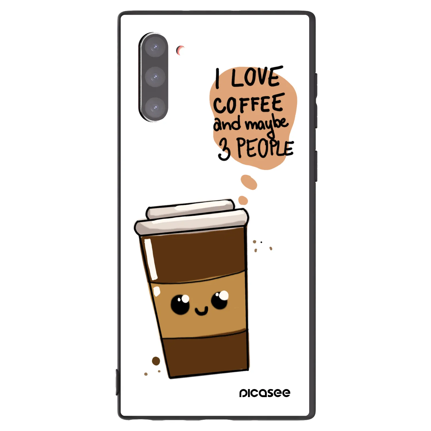 Picasee crna silikonska maskica za Samsung Galaxy Note 10 N970F - Cute coffee