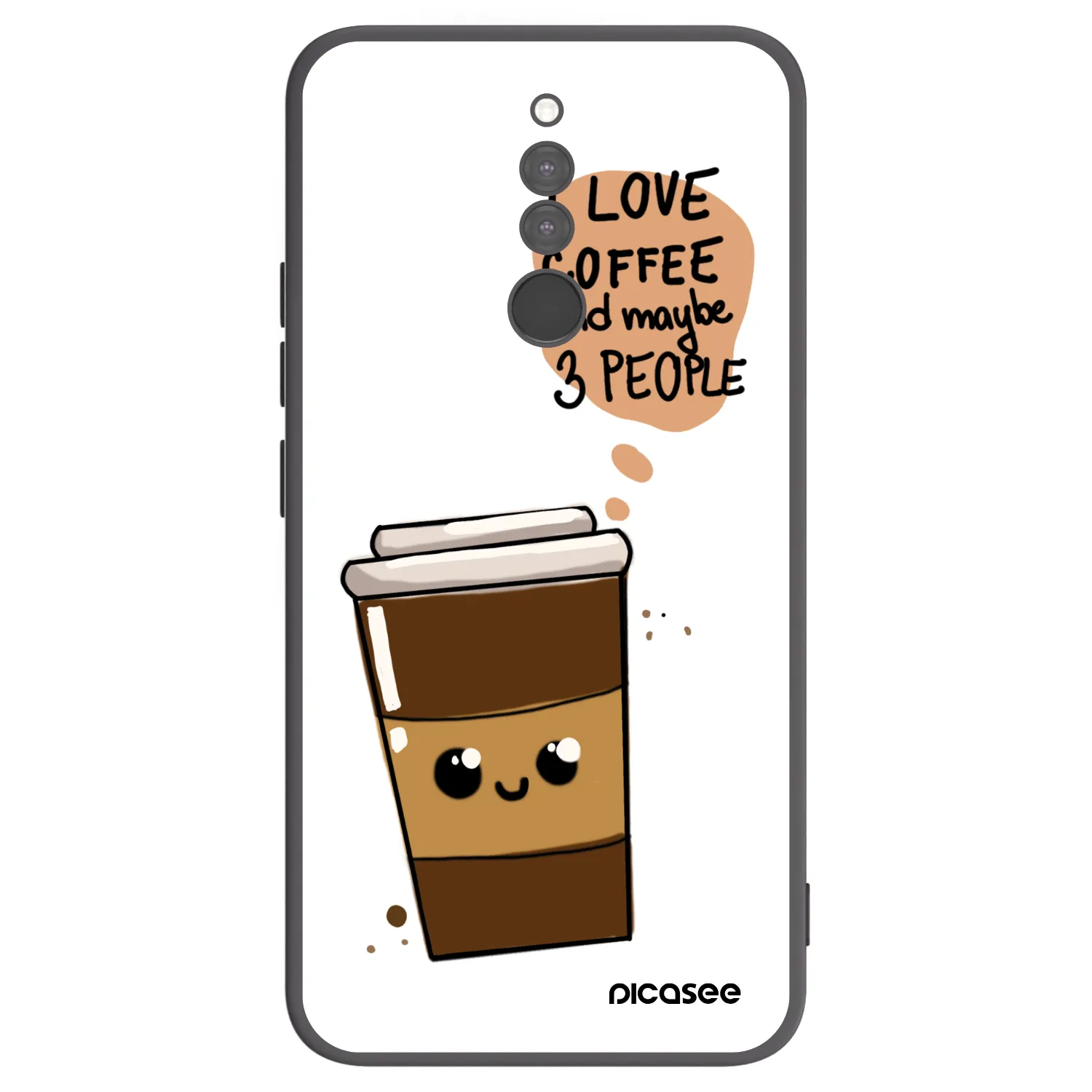 Picasee crna silikonska maskica za Xiaomi Redmi 8 - Cute coffee