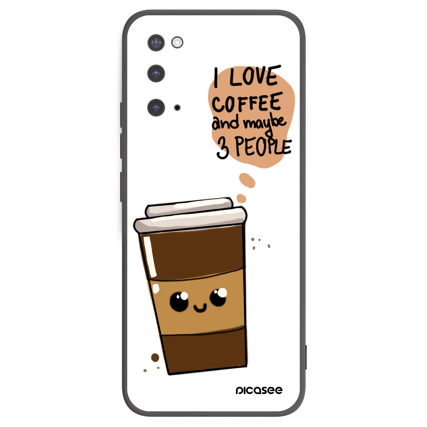 Picasee crna silikonska maskica za Samsung Galaxy S20 G980F - Cute coffee