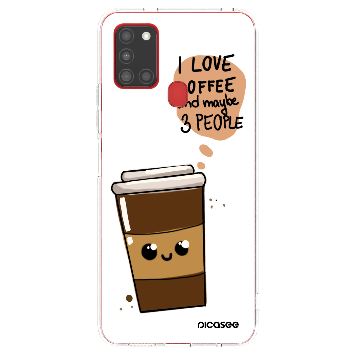 Picasee silikonska prozirna maskica za Samsung Galaxy A21s - Cute coffee