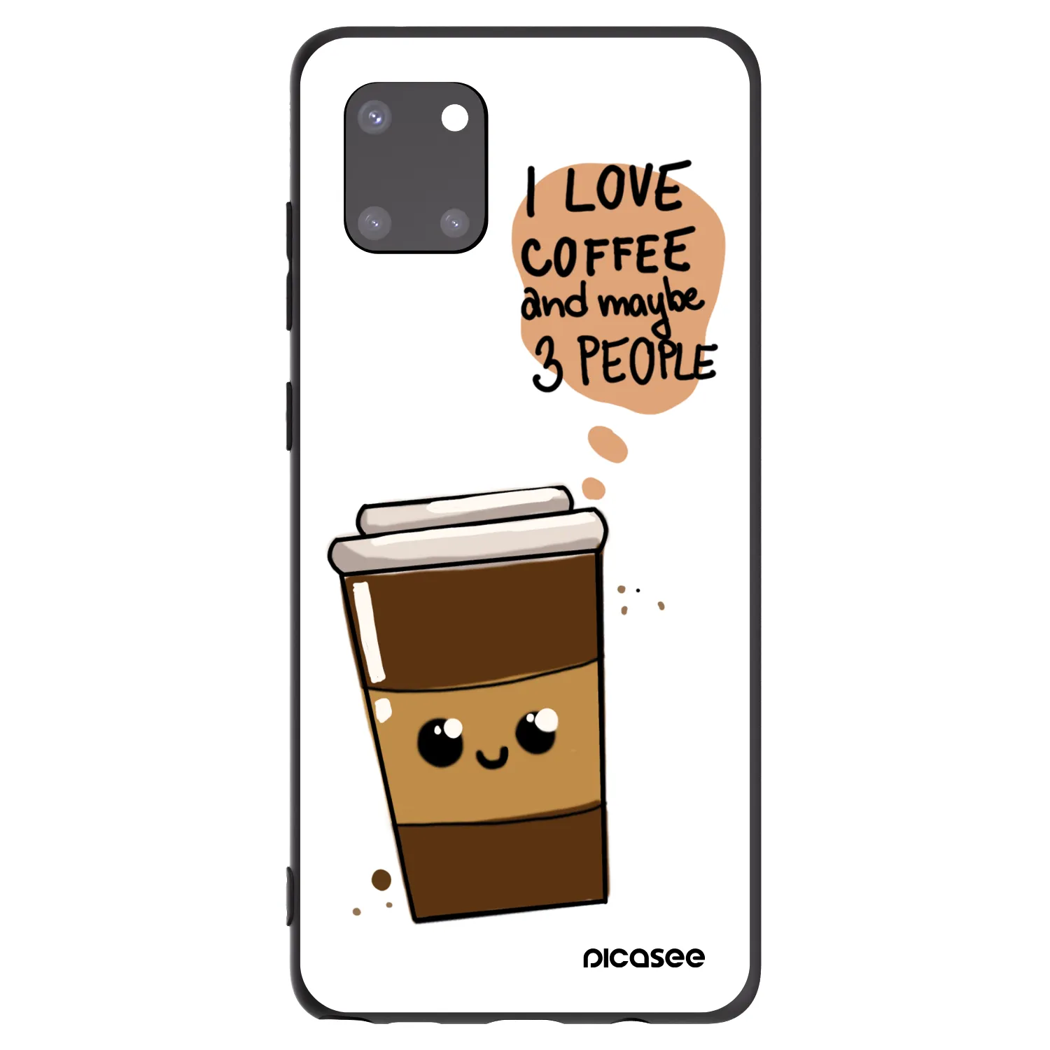 Picasee crna silikonska maskica za Samsung Galaxy Note 10 Lite N770F - Cute coffee