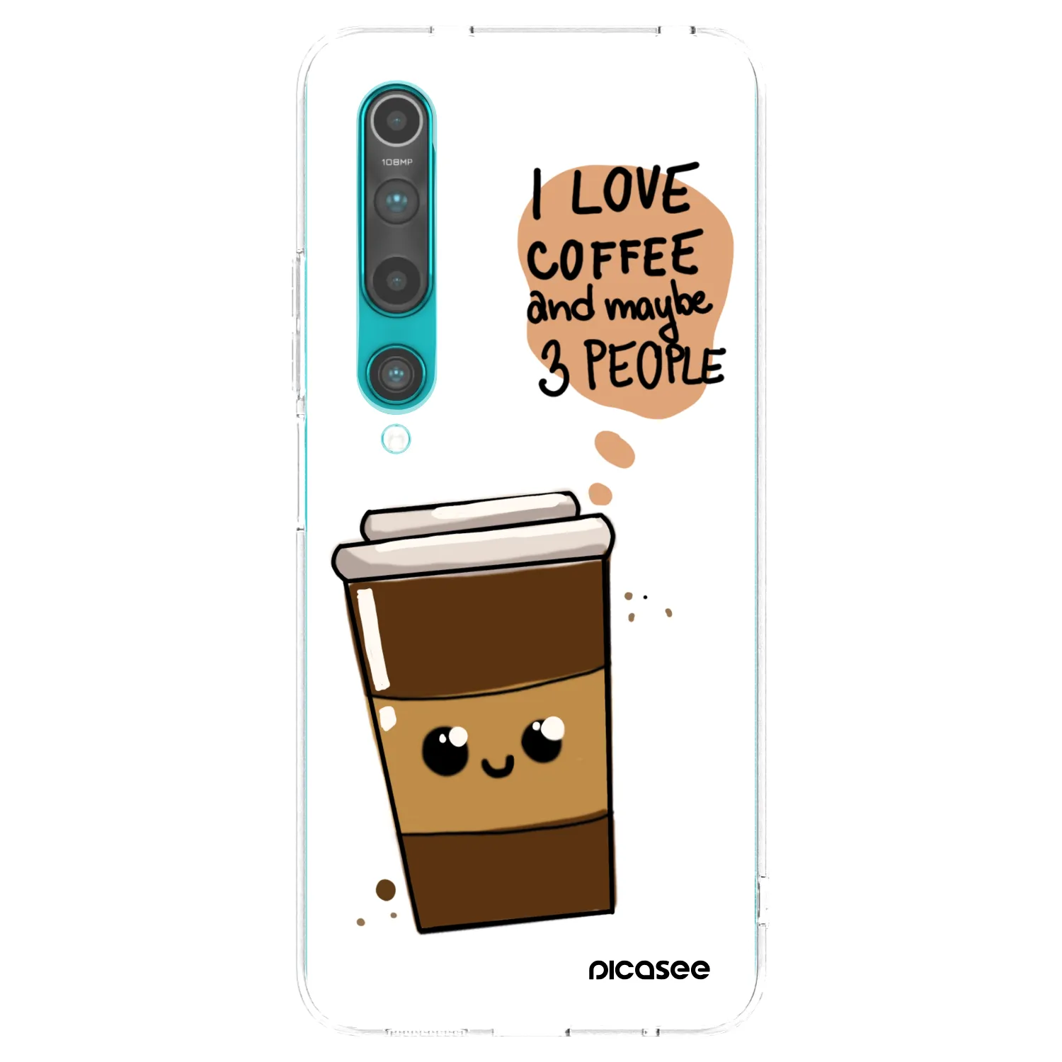 Picasee silikonska prozirna maskica za Xiaomi Mi 10 - Cute coffee