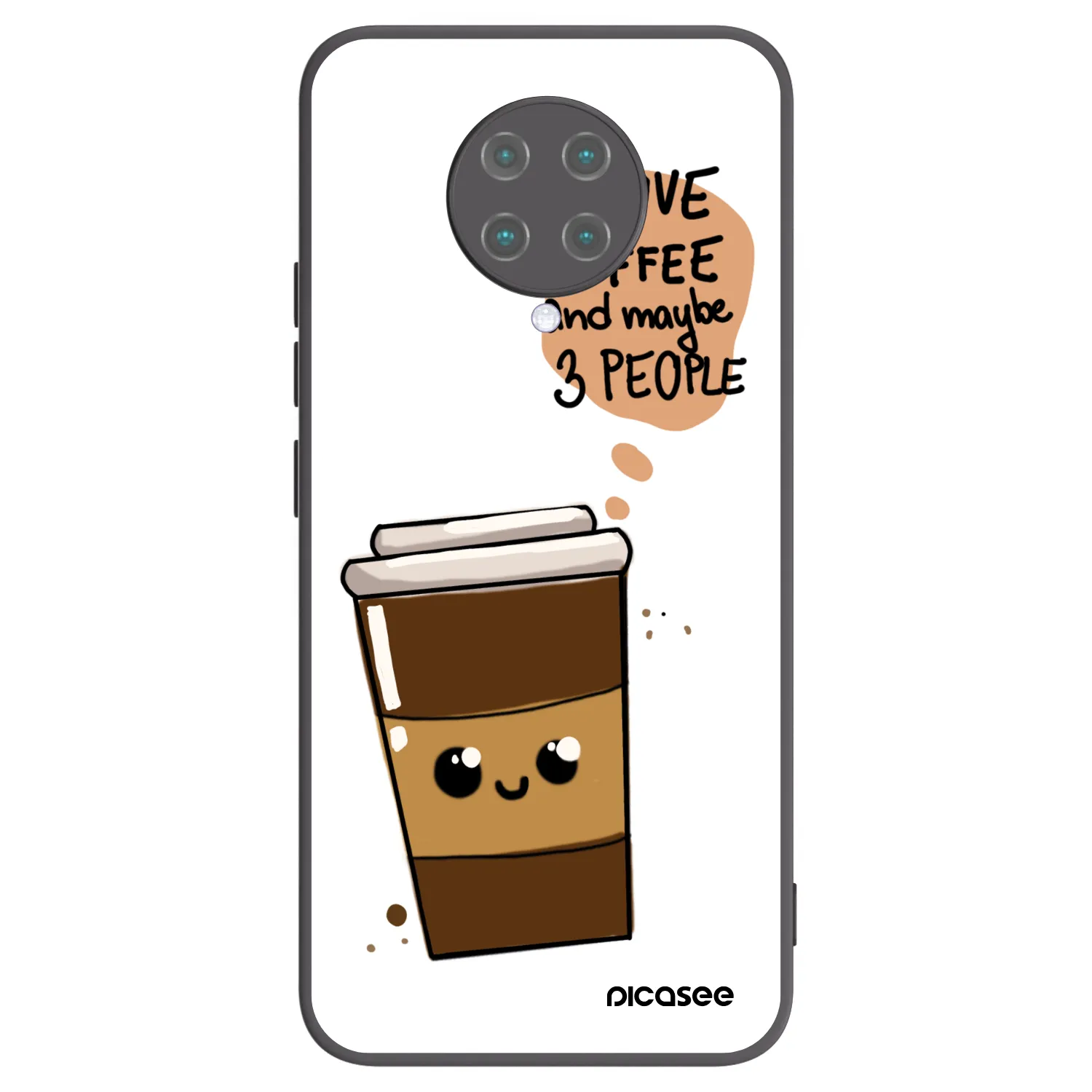 Picasee crna silikonska maskica za Xiaomi Poco F2 Pro - Cute coffee