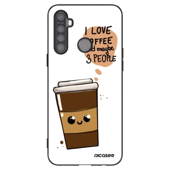 Picasee crna silikonska maskica za Realme 5 - Cute coffee