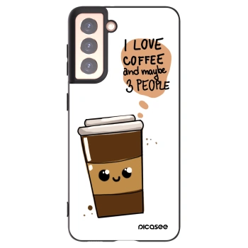 Picasee crna silikonska maskica za Samsung Galaxy S21 5G G991B - Cute coffee