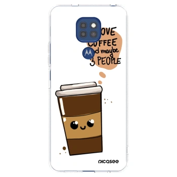 Picasee silikonska prozirna maskica za Motorola Moto G9 Play - Cute coffee