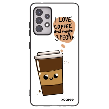 Picasee crna silikonska maskica za Samsung Galaxy A52 5G A525F - Cute coffee