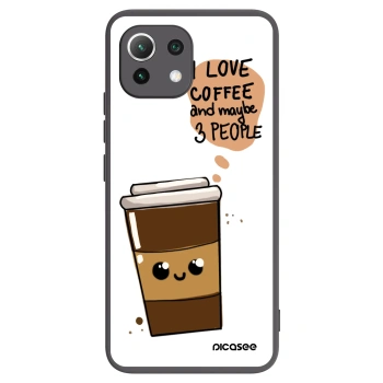 Picasee crna silikonska maskica za Xiaomi Mi 11 Lite - Cute coffee