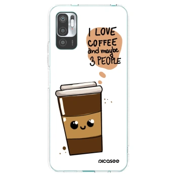Picasee silikonska prozirna maskica za Xiaomi Redmi Note 10 5G - Cute coffee