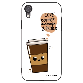 Picasee crna silikonska maskica za Apple iPhone XR - Cute coffee