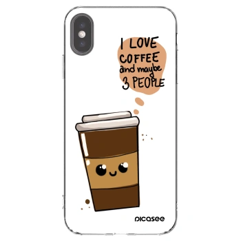 Picasee silikonska prozirna maskica za Apple iPhone XS Max - Cute coffee