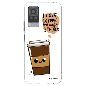 Picasee silikonska prozirna maskica za Vivo X60 Pro 5G - Cute coffee