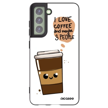 Picasee crna silikonska maskica za Samsung Galaxy S21 FE 5G - Cute coffee