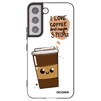 Picasee crna silikonska maskica za Samsung Galaxy S22 5G - Cute coffee