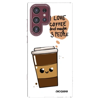 Picasee silikonska prozirna maskica za Samsung Galaxy S22 Ultra 5G - Cute coffee