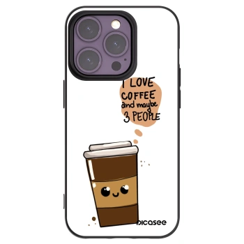 Picasee crna silikonska maskica za Apple iPhone 14 Pro - Cute coffee