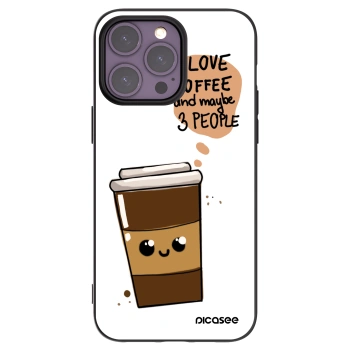 Picasee crna silikonska maskica za Apple iPhone 14 Pro Max - Cute coffee