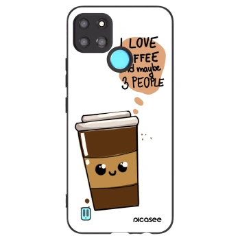 Picasee crna silikonska maskica za Realme C21Y - Cute coffee