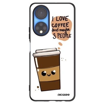 Picasee crna silikonska maskica za Honor X7 - Cute coffee