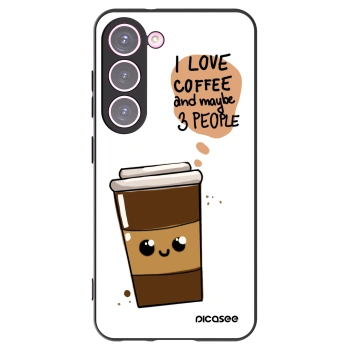 Picasee crna silikonska maskica za Samsung Galaxy S23 5G - Cute coffee