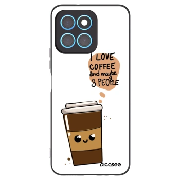 Picasee crna silikonska maskica za Honor X6 - Cute coffee