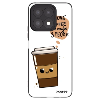 Picasee crna silikonska maskica za Honor X8a - Cute coffee