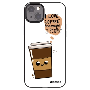 Picasee crna silikonska maskica za Apple iPhone 15 Plus - Cute coffee