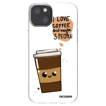 Picasee silikonska prozirna maskica za Apple iPhone 15 Plus - Cute coffee