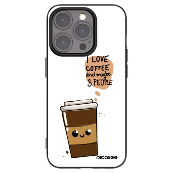 Picasee crna silikonska maskica za Apple iPhone 15 Pro - Cute coffee