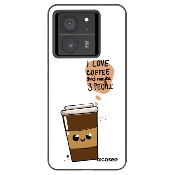 Picasee crna silikonska maskica za Xiaomi 13T - Cute coffee