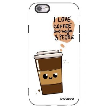 Picasee crna silikonska maskica za Apple iPhone 6/6S - Cute coffee